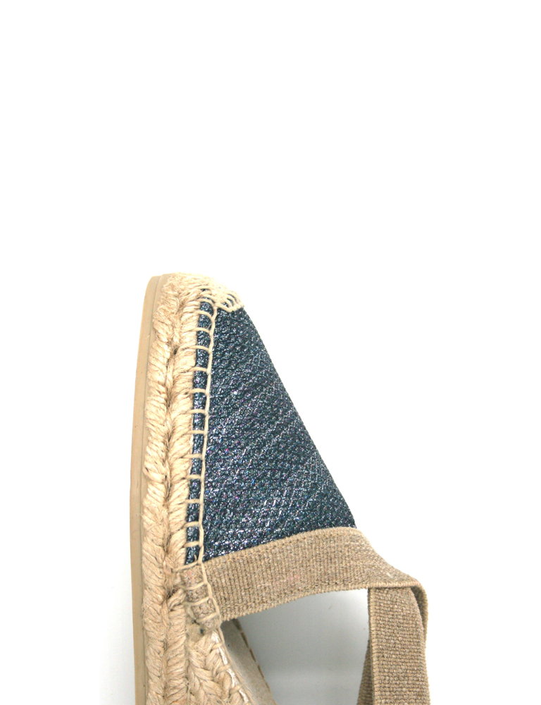 Espadrilles Women-Espadrilles Wedge Shimmer Charcoal by Ethical & Sustainable Fashion Brand Mamahuhu